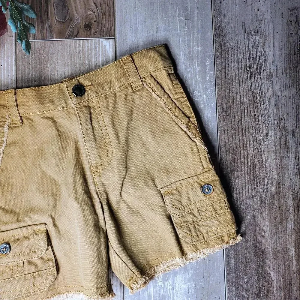 Genuine Kids from OshKosh Tan Raw Hem Cargo Toddler Boy Shorts Size 18m NWOT
